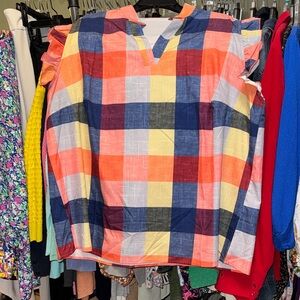 Colorful Plaid Blouse